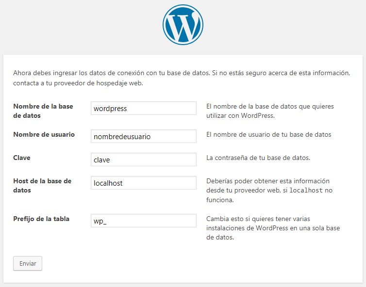 Instructivo instalación de wordpress