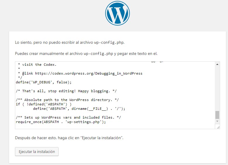 Instructivo instalación de wordpress