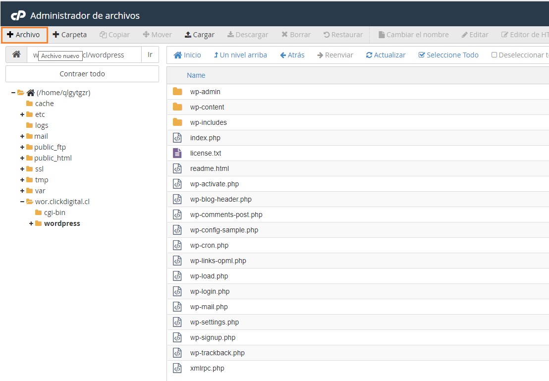 Instructivo instalación de wordpress