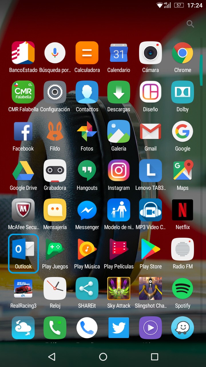 Configuración de correos en el dispositivo movil