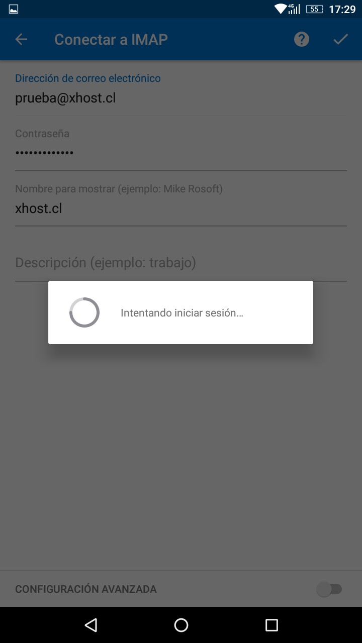 Configuración de correos en el dispositivo movil