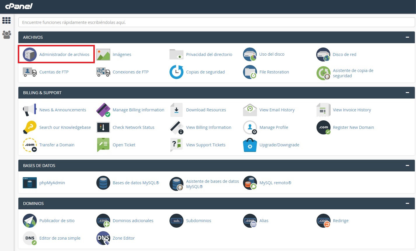 Instructivo cpanel