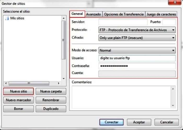 Instructivo cuentas ftp